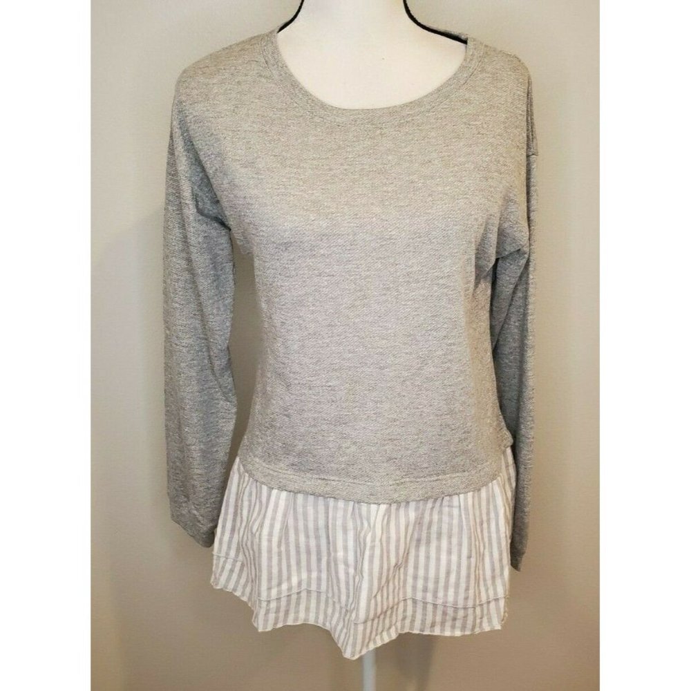 Ellison Medium Top Gray Peplum Hem Sweatshirt